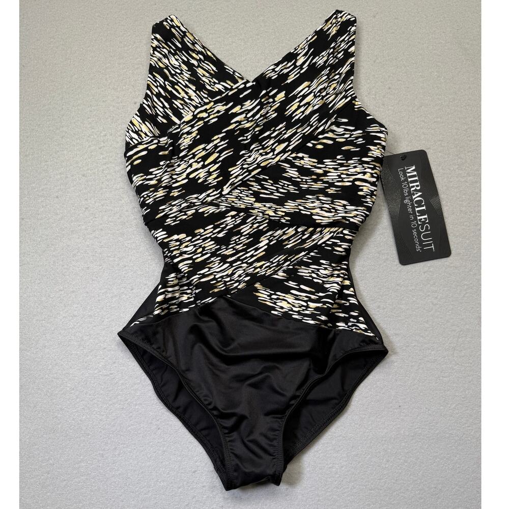 Miraclesuit Women's Zari Brio One-Piece swimsuit Black/white 10 $196